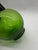 1960s Mid-Century Modern Hand-Blown Green Glass Globe Cruet Set With Stopper For Sale - Image 4 of 6