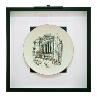 Framed Lenox “Home of the New York Stock Exchange” Plate – Delaware Fund Series For Sale