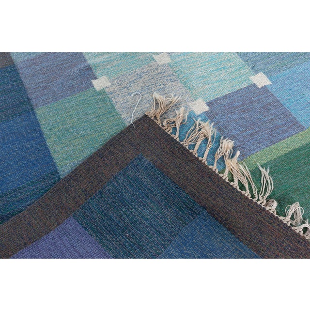 Doris Leslie Blau Mid-20th Century Swedish Flat Woven Rug by Ulla Pakdal For Sale - Image 9 of 9