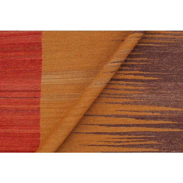 Textile Rustic Kilim Brown Red Wool Rug - 8'0" X 10'2" For Sale - Image 7 of 7
