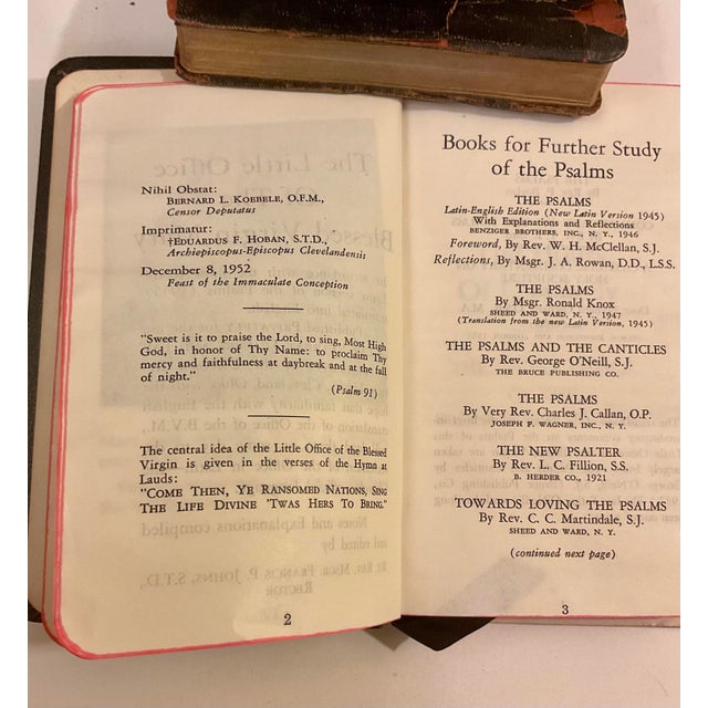 Black Vintage Catholic Prayer Book the Hours of Our Lady Little Office Blessed Virgin Mary For Sale - Image 8 of 9