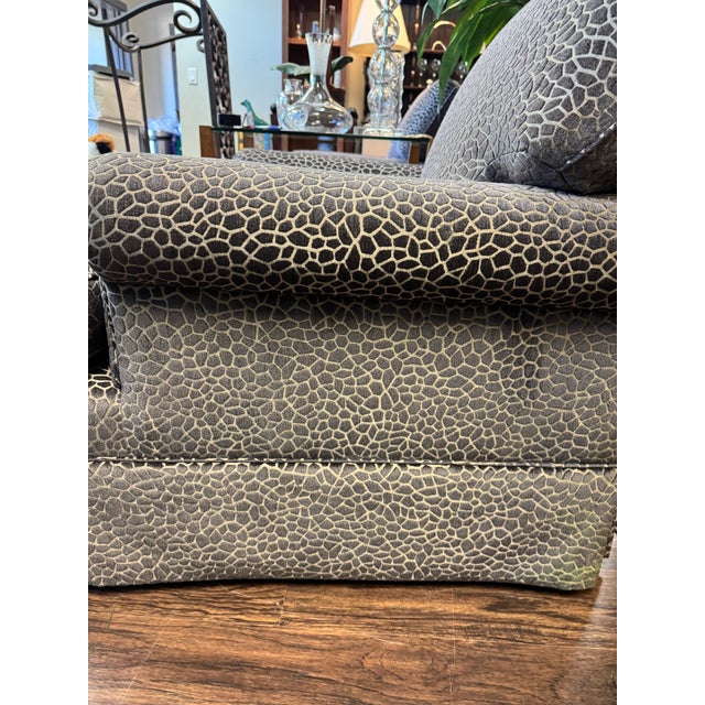 Pair of Classic Club Chairs – Newly Upholstered in Graphite Textured Fabric For Sale - Image 9 of 11