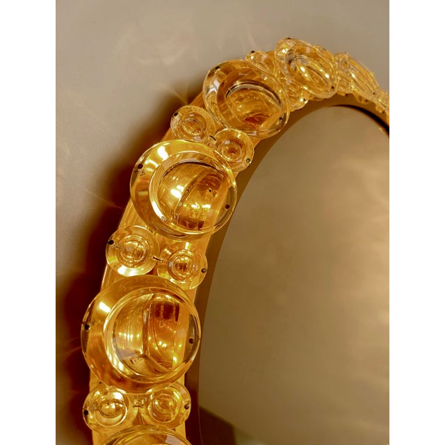 Vintage Illuminated Crystal Brass Mirror from Palwa, 1960s For Sale - Image 15 of 18