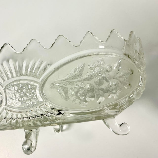 Mid-Century Boho Chic Hollywood Regency Glass Footed Centerpiece/Fruit Bowl For Sale - Image 16 of 16