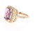 4.37 Carat Natural Amethyst Natural Diamond Yellow Gold Cocktail Ring This beautiful ring has a 3.70 Carat Cushion Cut...