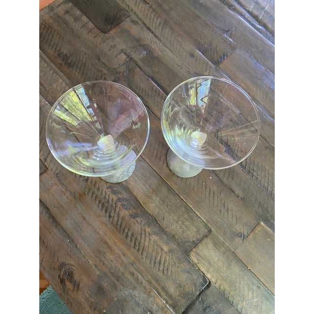 Mid-Century Modern Astro Style Mid Century Modern Martini Glasses- Set of 2 For Sale - Image 3 of 3