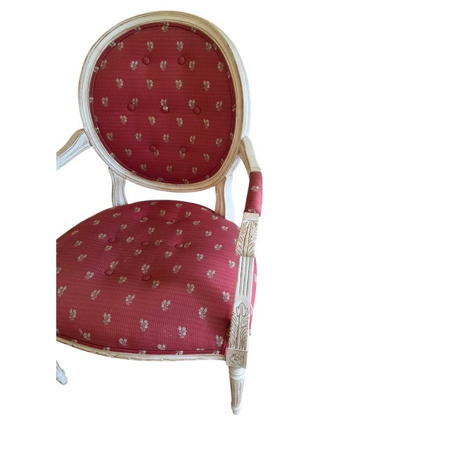 Great condition. minor wear. Minor fading. Chair no longer return retains its original Ethan Allen fabric label on the...