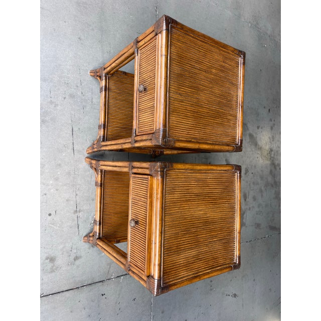 Lexington Tommy Bahama Bali Hai Del Sol Pencil Rattan Nightstands, a Pair For Sale - Image 10 of 11