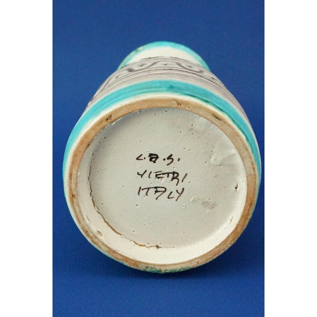 Early 1900s Century ceramic vase by Guido Gambone from CAS Vietri manufacturing, Vietri, Italy For Sale - Image 14 of 16