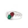 Natural 0.71 cts emerald & 1.02 cts ruby & 0.76 cts diamond ring in 18k gold For Sale In New York - Image 6 of 18