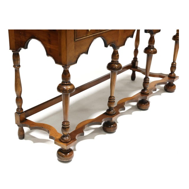 Late 20th Century William and Mary Style Yew Wood Buffet For Sale - Image 4 of 7