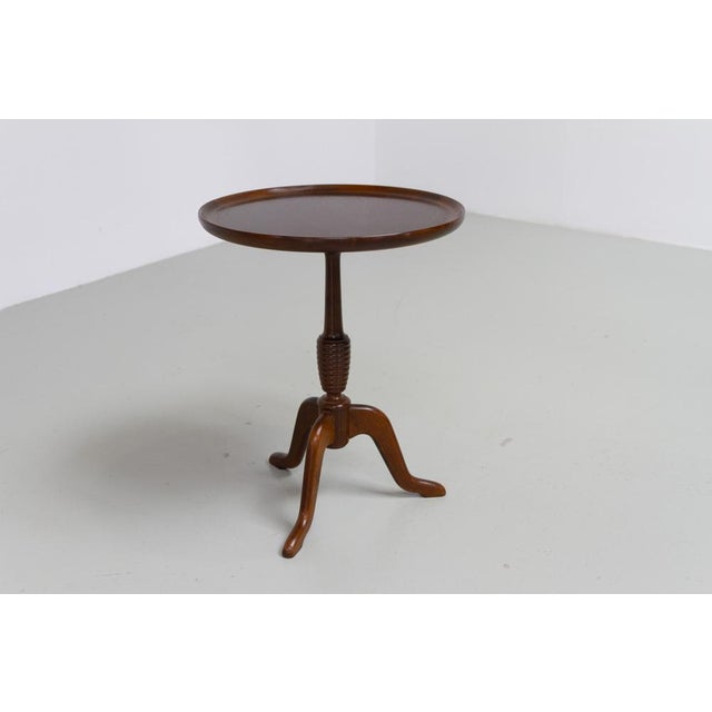 Round Danish Side Table in Oak and Walnut by Anton Kildeberg, 1960s For Sale - Image 12 of 17