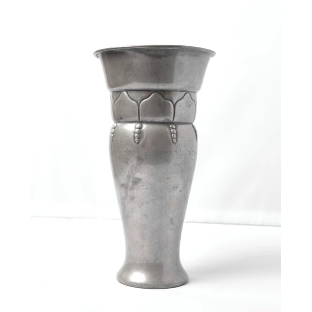 Metal Late 19th Century Art Nouveau Mogens Ballin Pewter Vase For Sale - Image 7 of 7