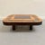Beautiful roger capron signed mambo model coffee table, circa 1970, france. 4 cylindrical brown oak feet, brown plywood...