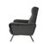 Elegant Italian reclining armchair from the 1950s, upholstered in gray fabric. The piece features a high backrest, softly...