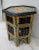 Moroccan Moroccan Hexagonal Wooden Hand Painted Side Table in Musharabi Maroon For Sale - Image 3 of 8