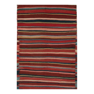 Vintage Persian Karadagh Tribal Kilim in Polychromatic Stripes by Rug & Kilim - 5'x7' For Sale