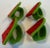 Mid-Century Modern Vintage Felt Watermelon Shaped Napkin Rings - Set of 4 For Sale - Image 3 of 6