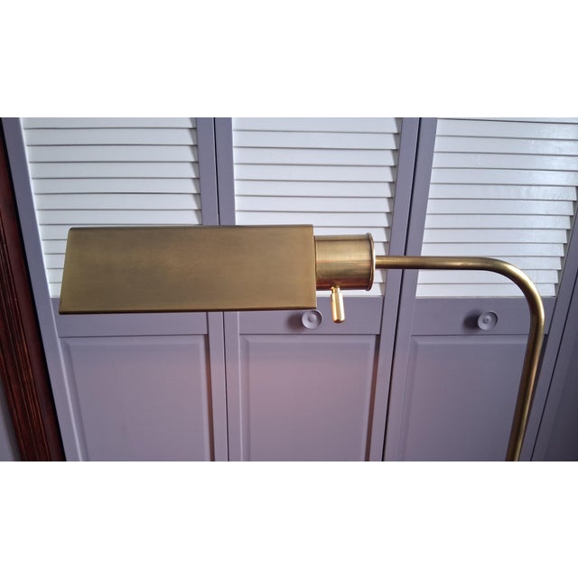 C 1970 Frederick Cooper Brass Bankers Style Adjustable Floor Lamp For Sale In Minneapolis - Image 6 of 9