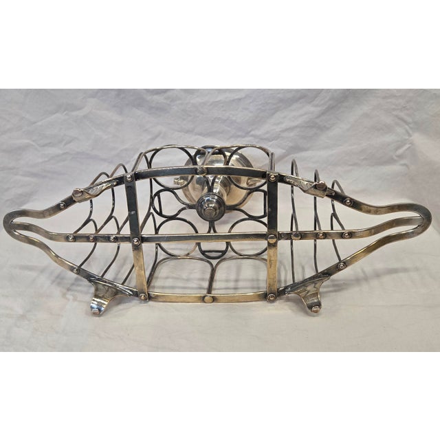 Antique Sheffield Silverplate Toast Rack With Egg Cups, England, 19th Century For Sale - Image 14 of 18