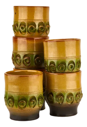 Ceramic Cups from Fratelli Fanciullacci, Italy, 1960, Set of 5