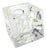 Vintage Optic Glass Cube Paperweight and Candle Holder For Sale