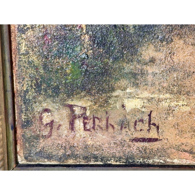 Art Nouveau Framed Impressionist Landscape Oil Painting by California Artist Count Geza S. De Perhach For Sale - Image 6 of 17