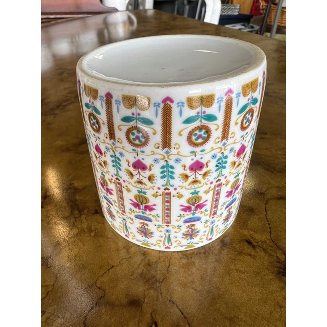 Vintage German Folk Ceramic Cylinder Cup by Kurt Hammer For Sale - Image 4 of 5