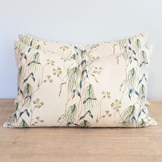 Namay Samay Chinsura lumbars in snow pea, with coordinating mix and match backs in Brunschwig & Fils Les Touches in...