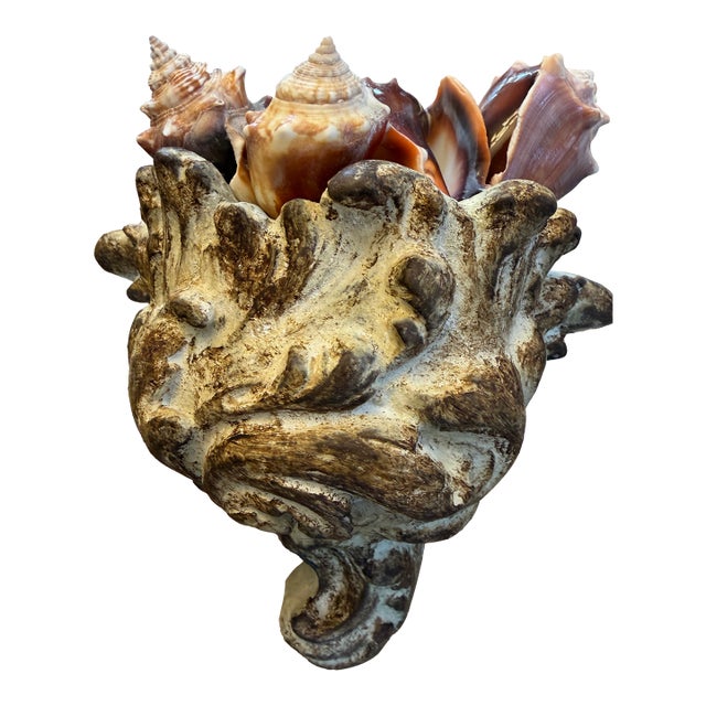 Celestial Meets the Sea Shell Wall Pocket-Coastal Art Sculpture For Sale