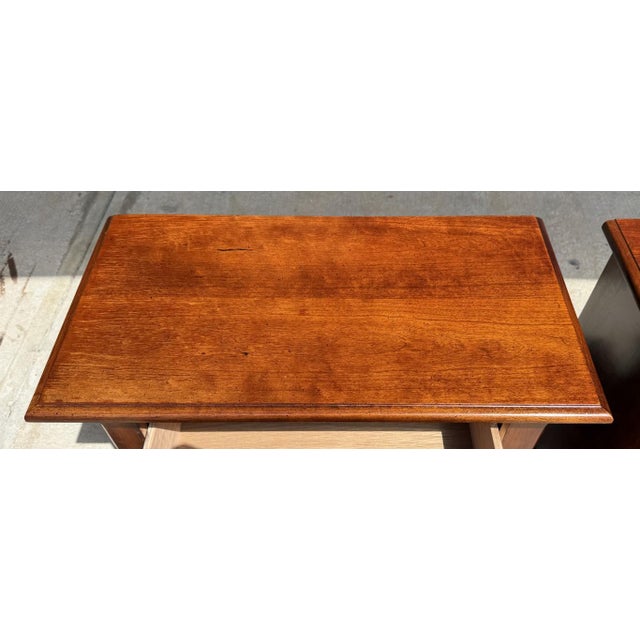 Brown Pair of Chippendale Style Three Drawer Nightstands For Sale - Image 8 of 13