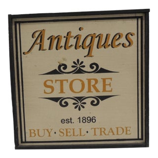 Vintage Style Wood Hand Painted Store Sign For Sale