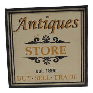 Vintage Style Wood Hand Painted Store Sign