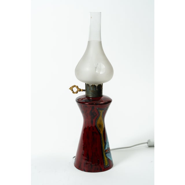 Mid-Century Modern Ceramic Table Lamp by Augusto Giulianelli for San Marino, 1950s For Sale - Image 3 of 5