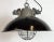 Industrial Black Enamel and Cast Iron Cage Pendant Light, 1960s For Sale - Image 6 of 18