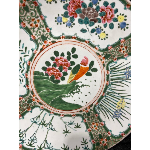 Large famille Chinese porcelain plate charger 16” diameter Large famille Chinese porcelain plate charger 16” diameter Hand...