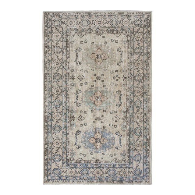 Vintage Decorative Turkish Oushak Rug For Sale