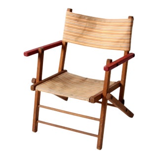 Mid-Century Children's Folding Camp Chair For Sale