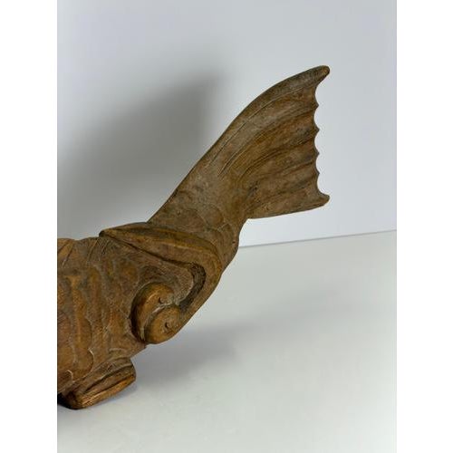 Late 19th Century Japanese Meiji Keyaki Wood Koi Carp Sculpture For Sale - Image 4 of 10