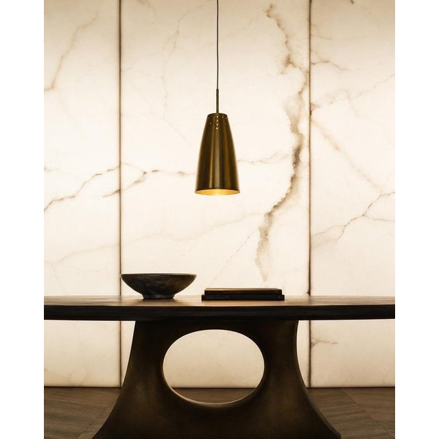 Architectural Brass Church Pendant Light, 1960s For Sale - Image 3 of 15