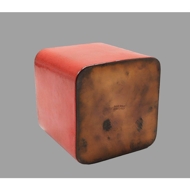 1950s Small Italian Enameled Copper Planter by Paolo De Poli, 1950s For Sale - Image 5 of 10