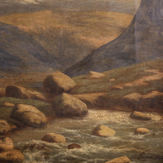 Italian Artist, Landscape, 1846, Oil on Canvas For Sale - Image 15 of 17