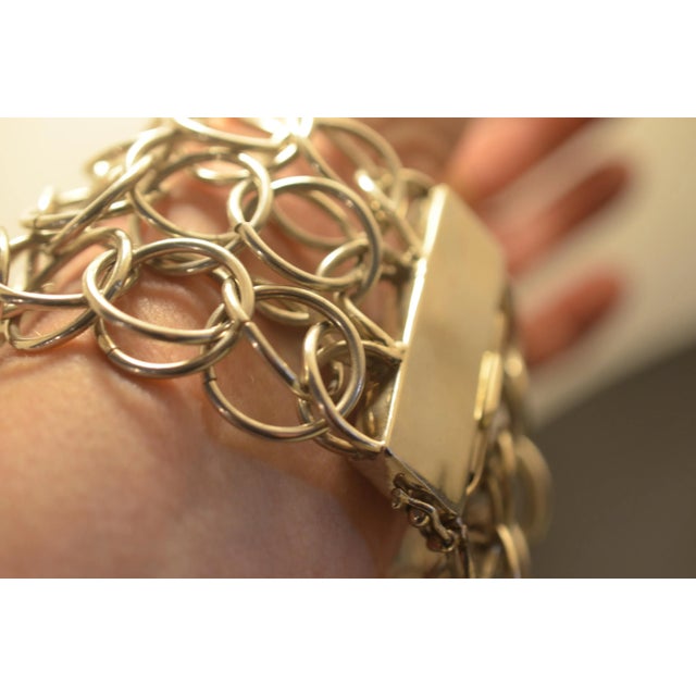 Metal Vintage Handmade 925 Silver Bracelet For Sale - Image 7 of 8
