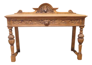 Green Man Carved Golden Oak Hall Table in Oak
