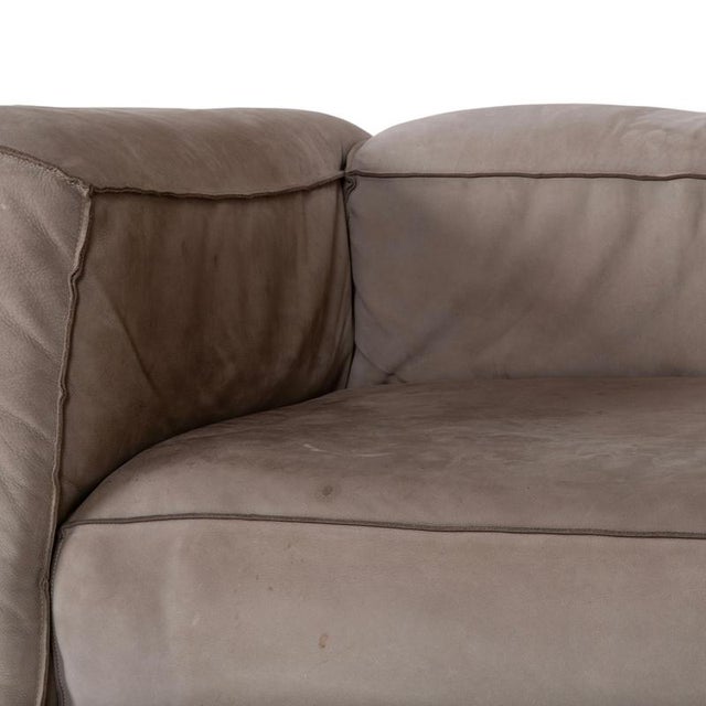 Modern Grey Leather Corner Sofa from Baxter For Sale - Image 3 of 17