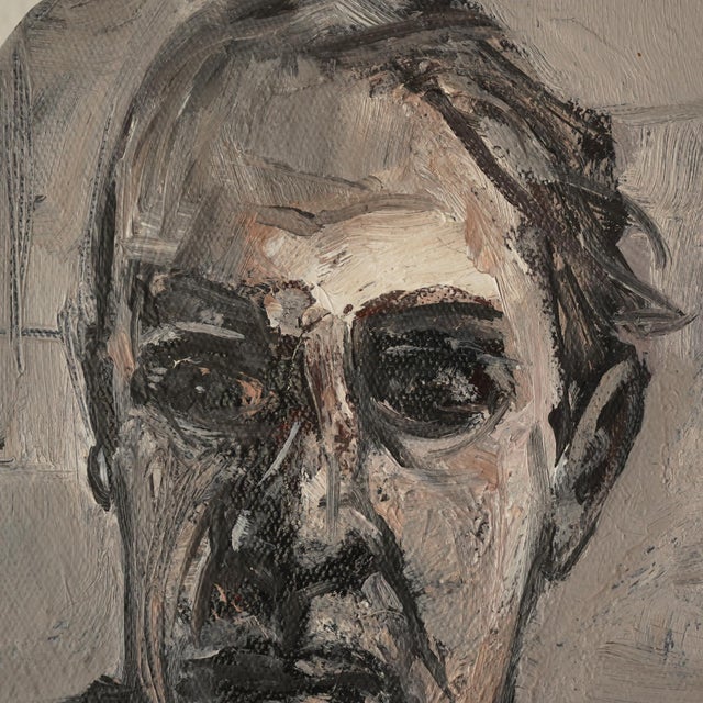 Late 20th Century Original Circle Portrait Painting by Robert J Harding For Sale - Image 9 of 11
