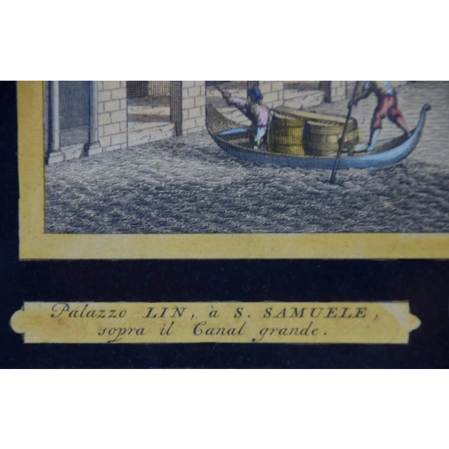 View of Venice, Including Gondolas: 18th Century Framed Hand-Colored Engraving by Pieter Van Der Aa, 1722 For Sale In San Francisco - Image 6 of 7