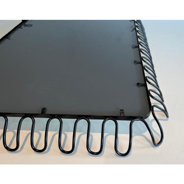 Black Lacquered Metal Mirrors in the Style of Jean Royère. Circa 1980 - a Pair For Sale - Image 12 of 12