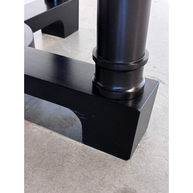 Late 20th Century Christian Liaigre at Holly Hunt 60" Round Dining Table, Ebonized Black Oak, Column Pedestal Base For Sale - Image 12 of 14