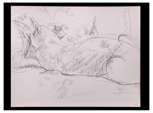 Giselle Halff, Cats, Original Pencil Drawing, 1965